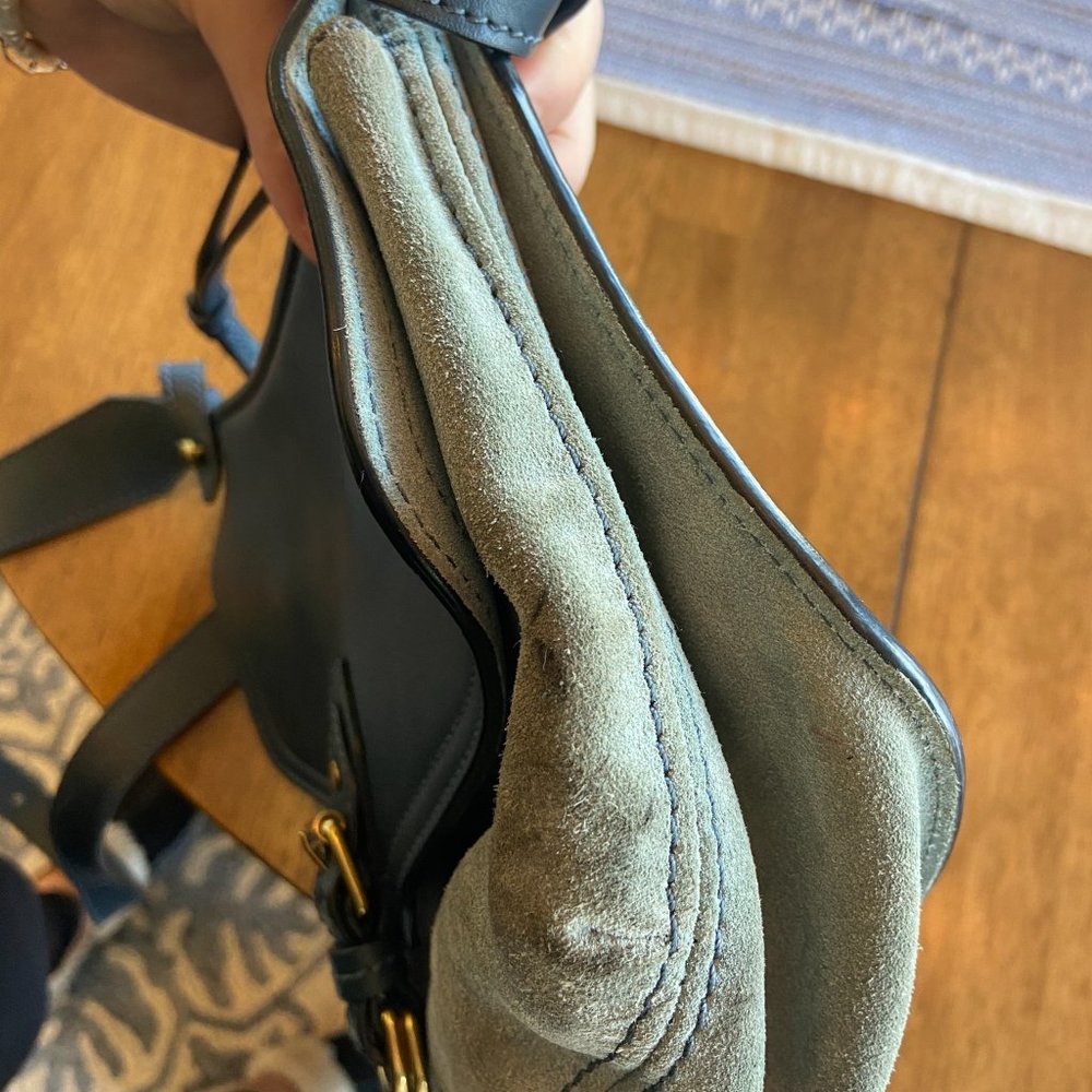 Isabel Marant Keila Leather Suede Two Tone Blue/Light Blue Crossbody Bag - Picture 13 of 16